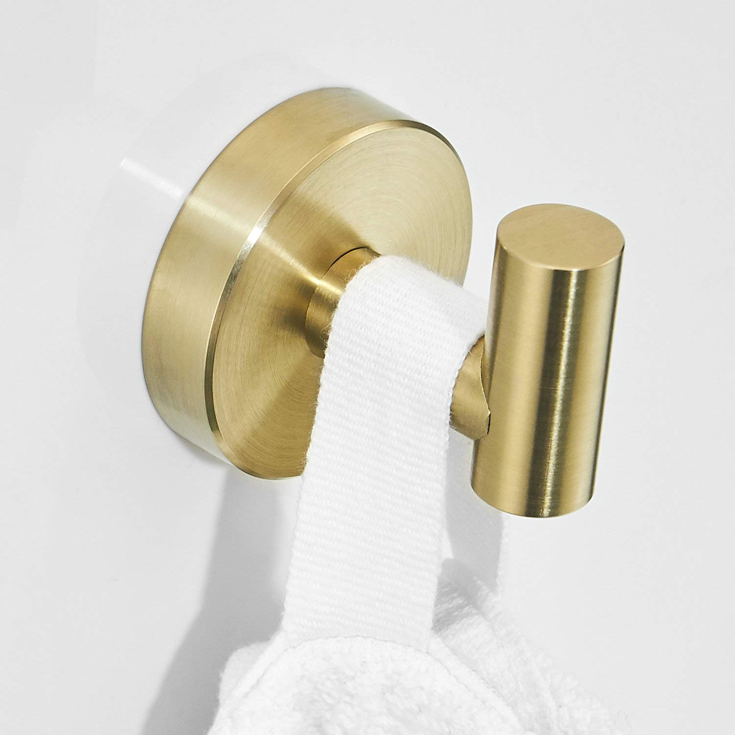 Beelee Moderno Ganchos para Toallas Ganchos Para Abrigos, Acero Inoxidable Gancho para baño y cocina, Montaje en pared, Cepillado dorado, BA195A7G