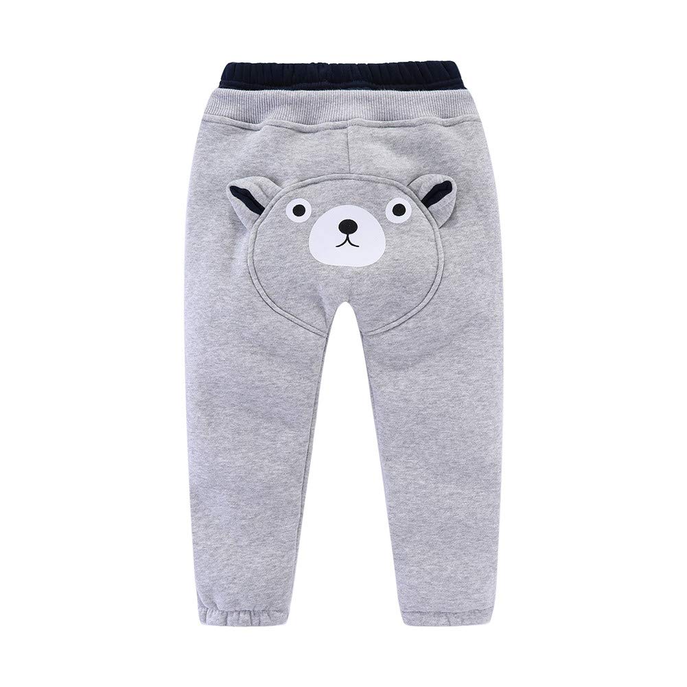 Mud Kingdom Kids Fleece Jogger Pants Winter Cute Bear
