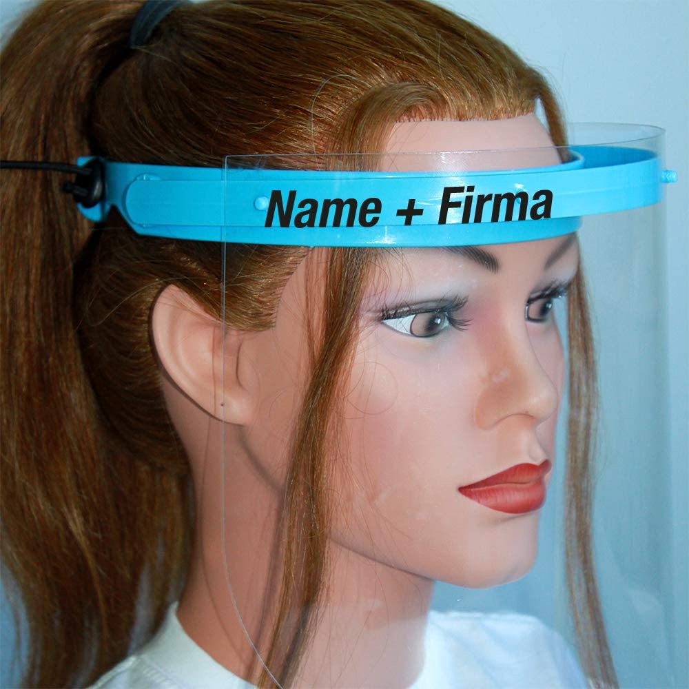 6 Pieza - Transparente Protección del Rostro Gesichtsvisier de Plástico - con Propio Logo Color Eigenes Logo, Tamaño 8 Pieza