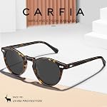 Lunettes de soleil polarisées rondes en acétate vintage CARFIA pour femmes, protection UV CA5288