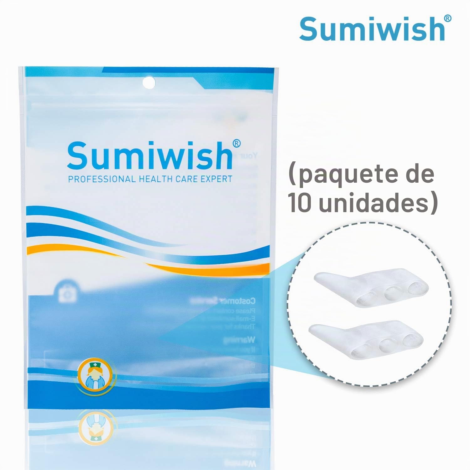 Sumiwish Los separadores de dedos de silicona de 10 piezas, los separadores de meñique y los protectores de dedos superpuestos alivian la presión y el dolor del dedo meñique