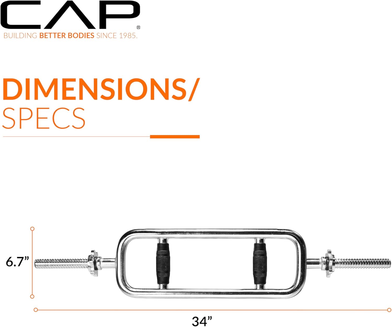 Cap Barbell Standard Threaded 34" Triceps Bar | Multiple Options