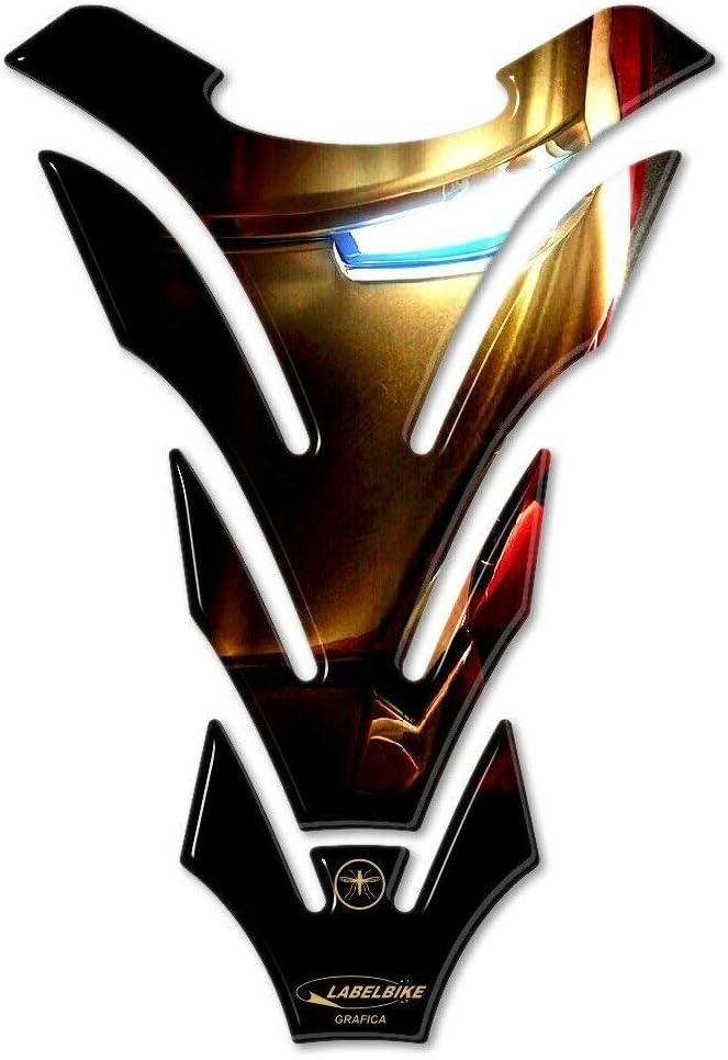 labelbike - 3D Sticker Motorbike Tank Pad Decoration and Protection Universal in Resin - Color Red Black