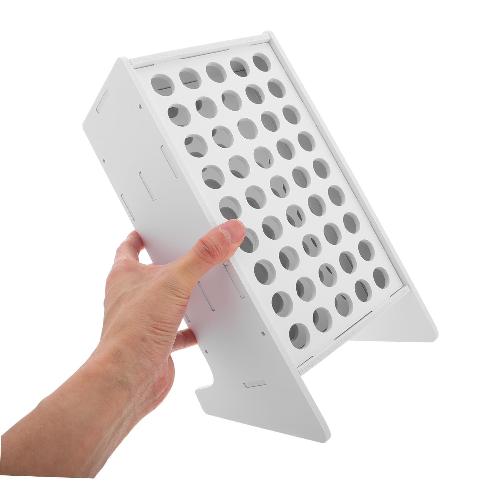 Organizzatore Portapenne e Design Inclinato Bianco 45 Fori in Plastica Multi Funzionale per Festa Scuola Decor, per Ragazzo Ragazza in Scuola e Asilo