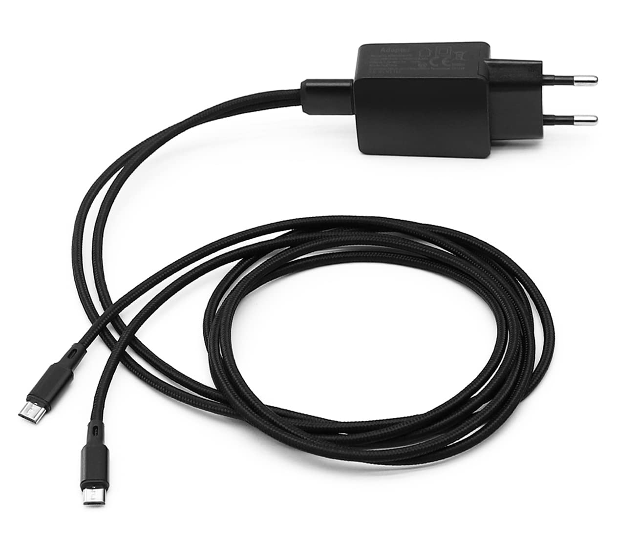 Y-Câble Adaptateur de Charge Chargeur USB Compatible avec Motorola Radio T62 T72 T82 Extreme T92 H2O XT185 Talkie Walkie PMPN4152AR Double Micro USB Line Connecteur PSU (Adaptateur EU)