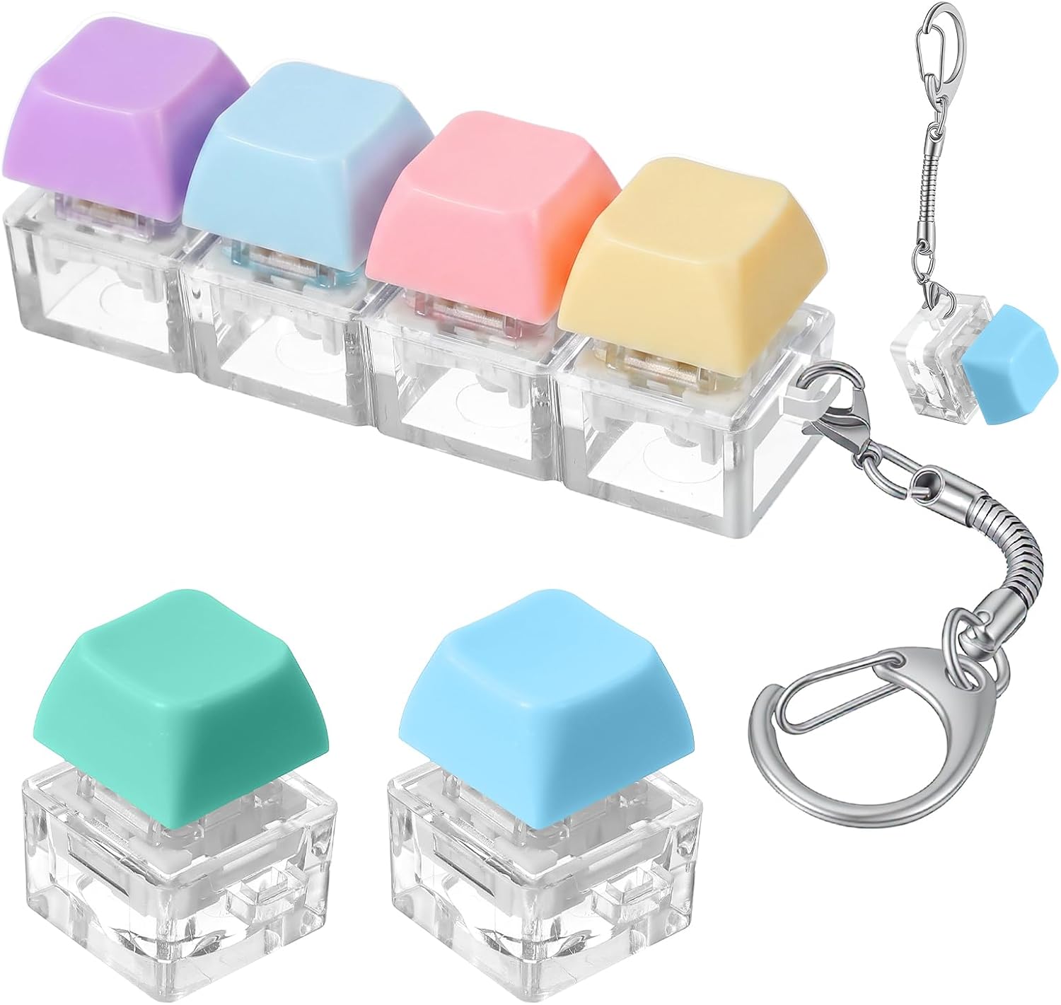 3 Pcs Keyboard Fidget Toy, Fidget Keyboard Keychain Clicker
