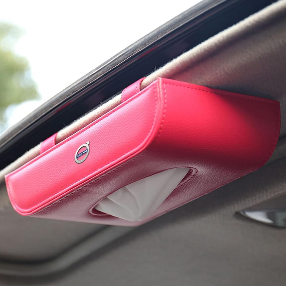 Porte-serviettes de voiture compact pour Volvo XC60 distributeur de mouchoirs portable rouge