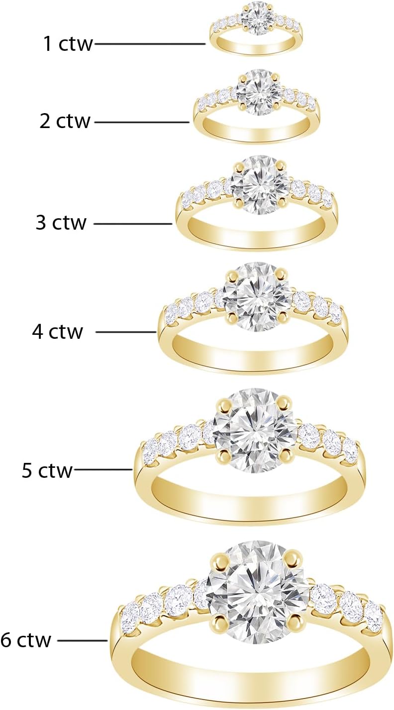 Houston Diamond District 1 to 8 Carat Prong Set Round Cut Lab-Grown Diamond Engagement Ring for Women (E-F VS2-SI1)