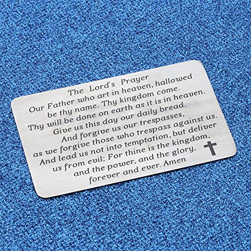 WUSUANED The Lord's Prayer Wallet Card Bible Verse Jewelry Our Father Who Art in Heaven Jewelry Religious Gift For Christian Believer4