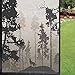 Wolf Frosted Window Film Static Cling Film,Silhouettes of Howling Wolf and Tall Trees Leaves Branches Meadow Rural Twilight Glass Decor for Home Glass Door Kitchen,Multicolor 24