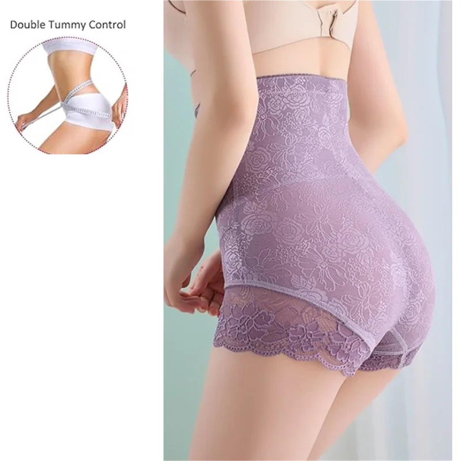 2 uds Gancho Cierre de Cremallera Encaje Cintura Alta Control Barriga Shapewear Panty Invisible Adelgazante Moldeador Mujer Ropa Interior Shaper