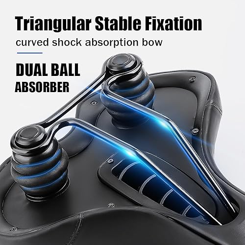 Miniatura 3 de Cómodo sillín de bicicleta de gel, ancho, acolchado de espuma viscoelástica, ajuste universal para hombres y mujeres, asiento de bicicleta