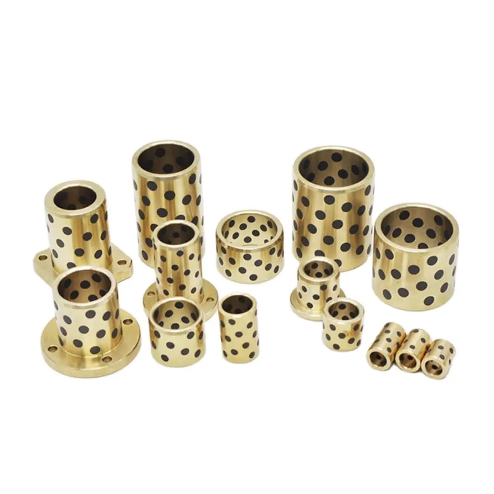 Douilles en cuivre graphité ID 15MM OD 18 20MM H 10 12 15 16 20 25 30MM Ensemble de bagues de roulement en cuivre graphite linéaire Bague autolubrifiante à l'huile(10PCS,15X20X12)