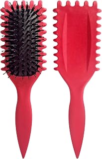 LAC FOR YOU Curly Hair Brush - Wavy Edge Hair Brush for Natural Waves Soft and Round Bristles Anti Frizz Soft Grip Magenta
