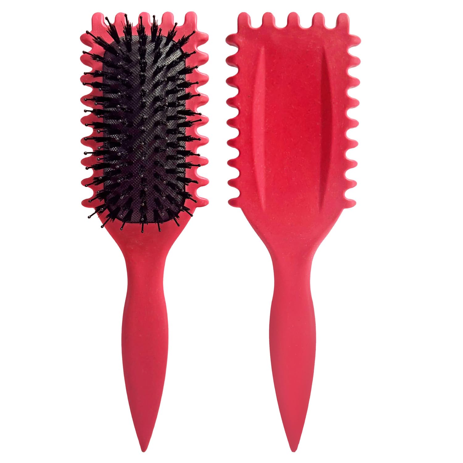 LAC FOR YOU Lockenbürste für Naturlocken - Curly Hair Brush Rand mit Wave-Massage für Beach Waves, Weiche Abgerundete Borsten, Antifrizz, Soft-Grip – Magenta