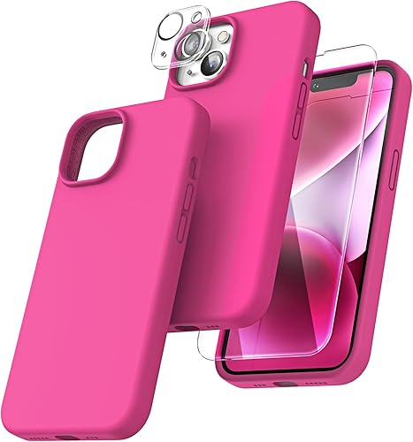Vista 326 de TOCOL - Funda 5 en 1 para iPhone 11, con 2 protectores de pantalla + 2 protectores de lente de cámara, funda delgada de silicona líquida a prueba
