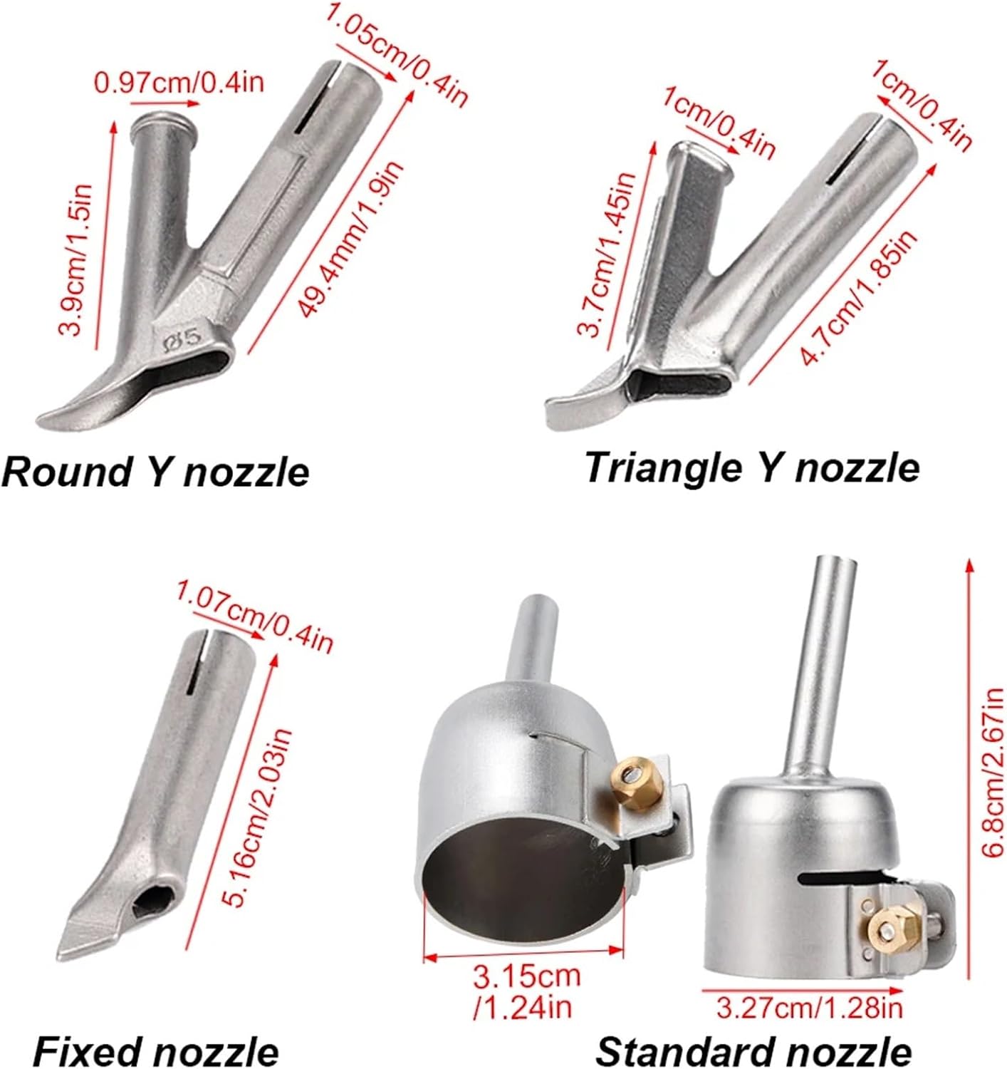 4PCS Welding Gun Accessories Titanium Alloy Positioning Shaft Triangular Y Quick Nozzle Floor Welding Tool Accessories