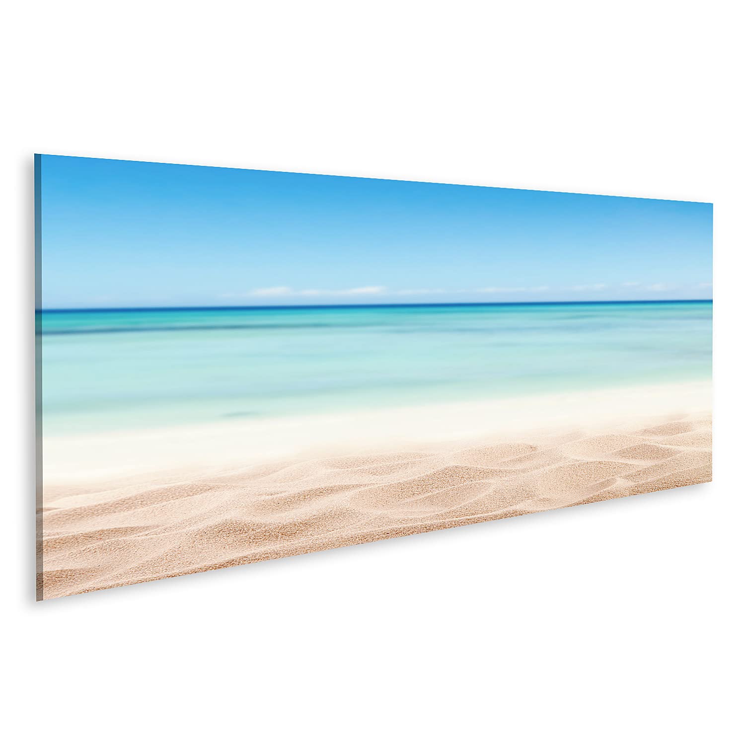 islandburner Tableau sur toile Plage de Sable Vue Mer Sentiment de Vacances Cadre Affiche Poster Murale Tableaux