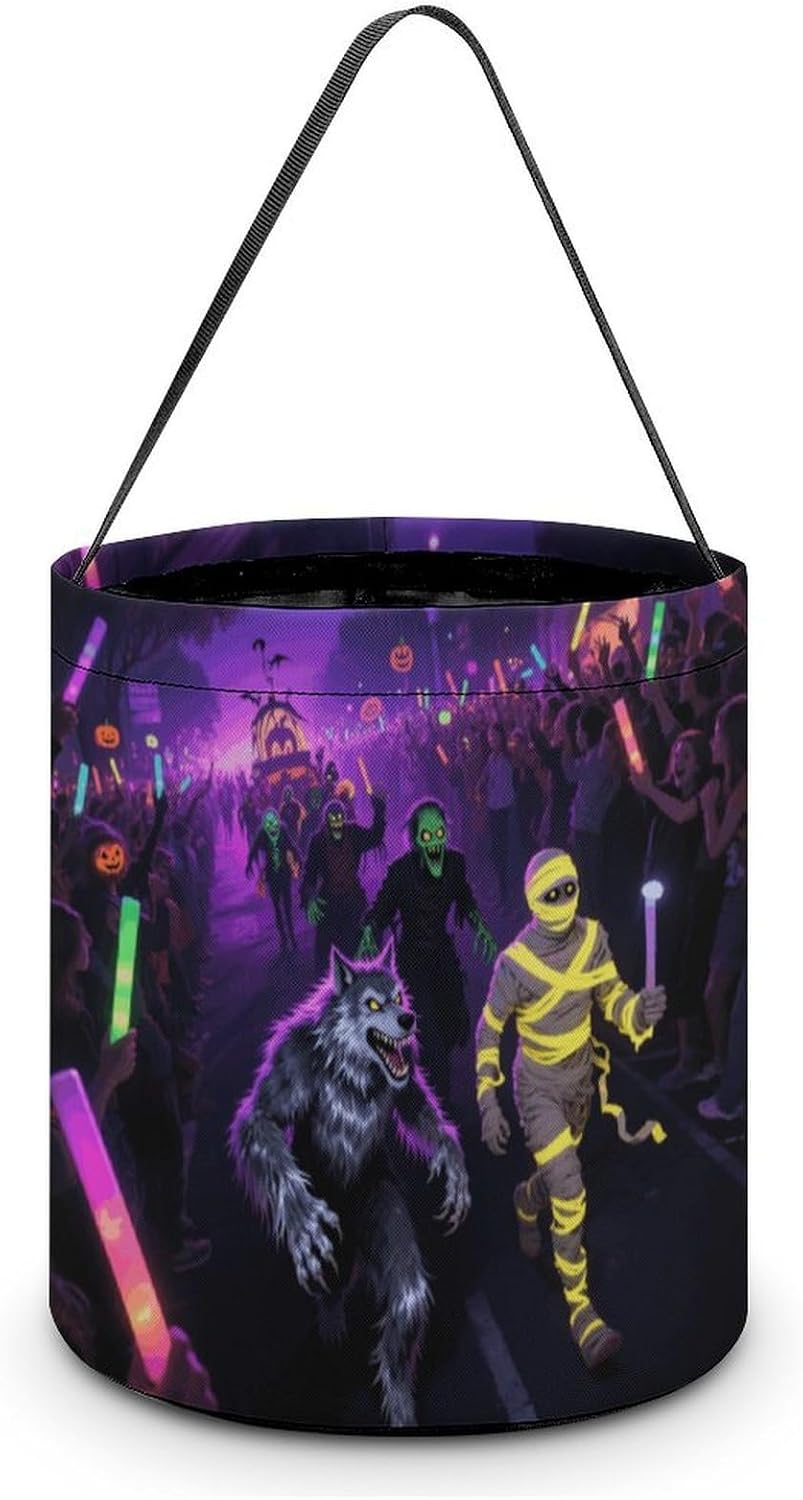 Black Light Art Halloween Halloween Candy Bag Trick Or Treat Bucket