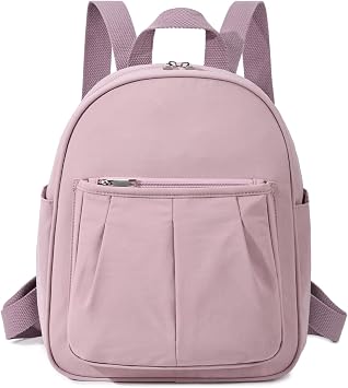 VASCHY Small Pink Backpack for Women, Lightweight Rucksack Bag for Travel