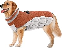 Vista 5 de Lelepet Abrigo cálido para perro, abrigo de invierno para perro, chaqueta impermeable para perros con arnés integrado reflectante para mascotas