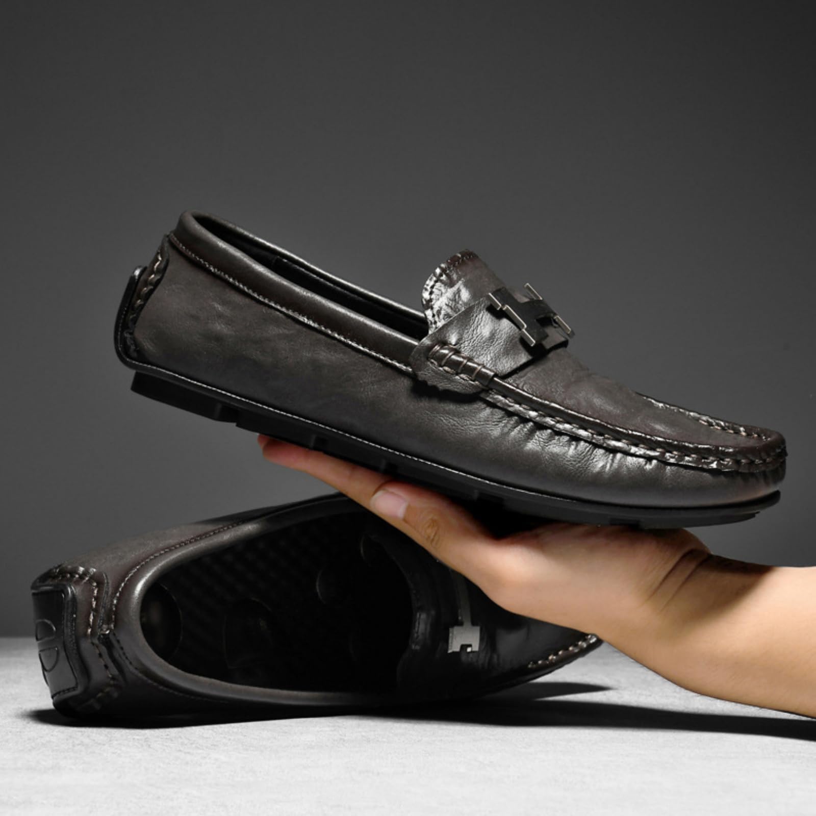 Mocassini Uomo Stampa Coccodrillo Scarpe Eleganti Pelle Verniciata | Suola Gomma Confortevole Antiscivolo Traspirante Classiche Scarpe Casual Slip-On in Pelle Per Camminare in Ufficio