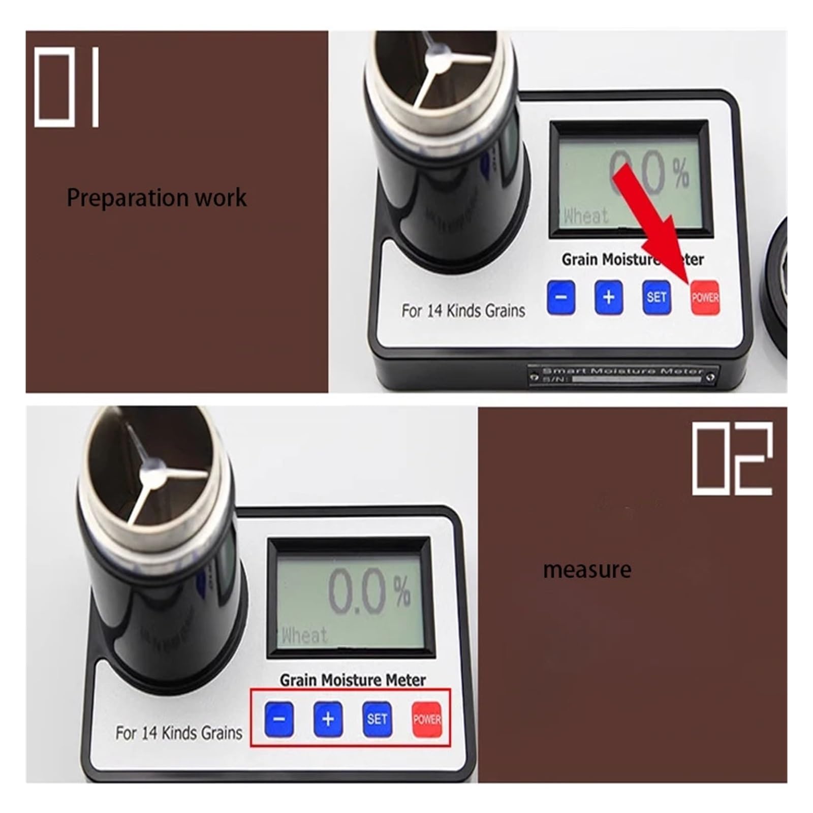 Misuratore di umidità for chicchi caffè GM006 Rilevatore cacao, grano e mais,Test senza danni