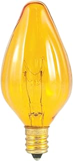 Bulbrite Incandescent F10 Candelabra Screw Base (E12) Light Bulb, 15 Watt, Amber