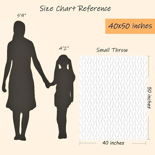 Miniatura 2 de Manta de punto grueso de 40 x 50 pulgadas, manta de chenilla suave jumbo, manta 100% tejida a mano para sofá y cama, manta de punto trenzado grueso,