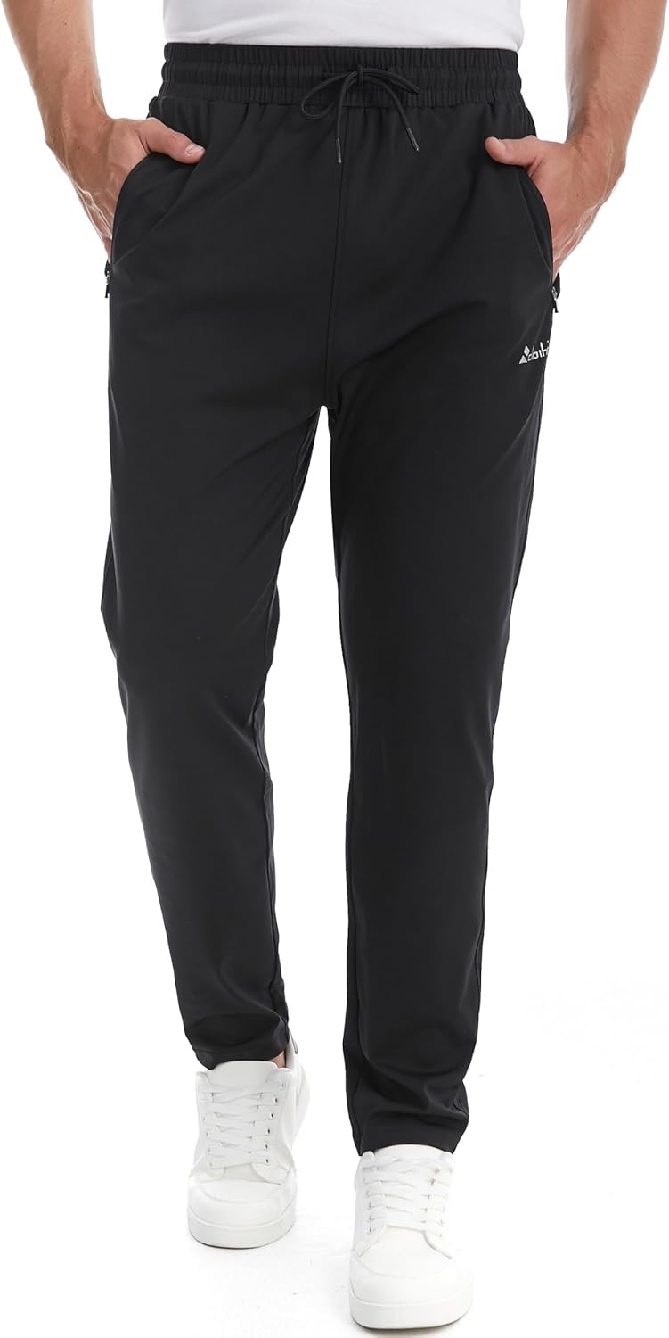 clothin Men's Athletic Pants with Zipper Pockets Running Sweatpants for Jogging Workout Training Lounge Casual Sport - Image 2