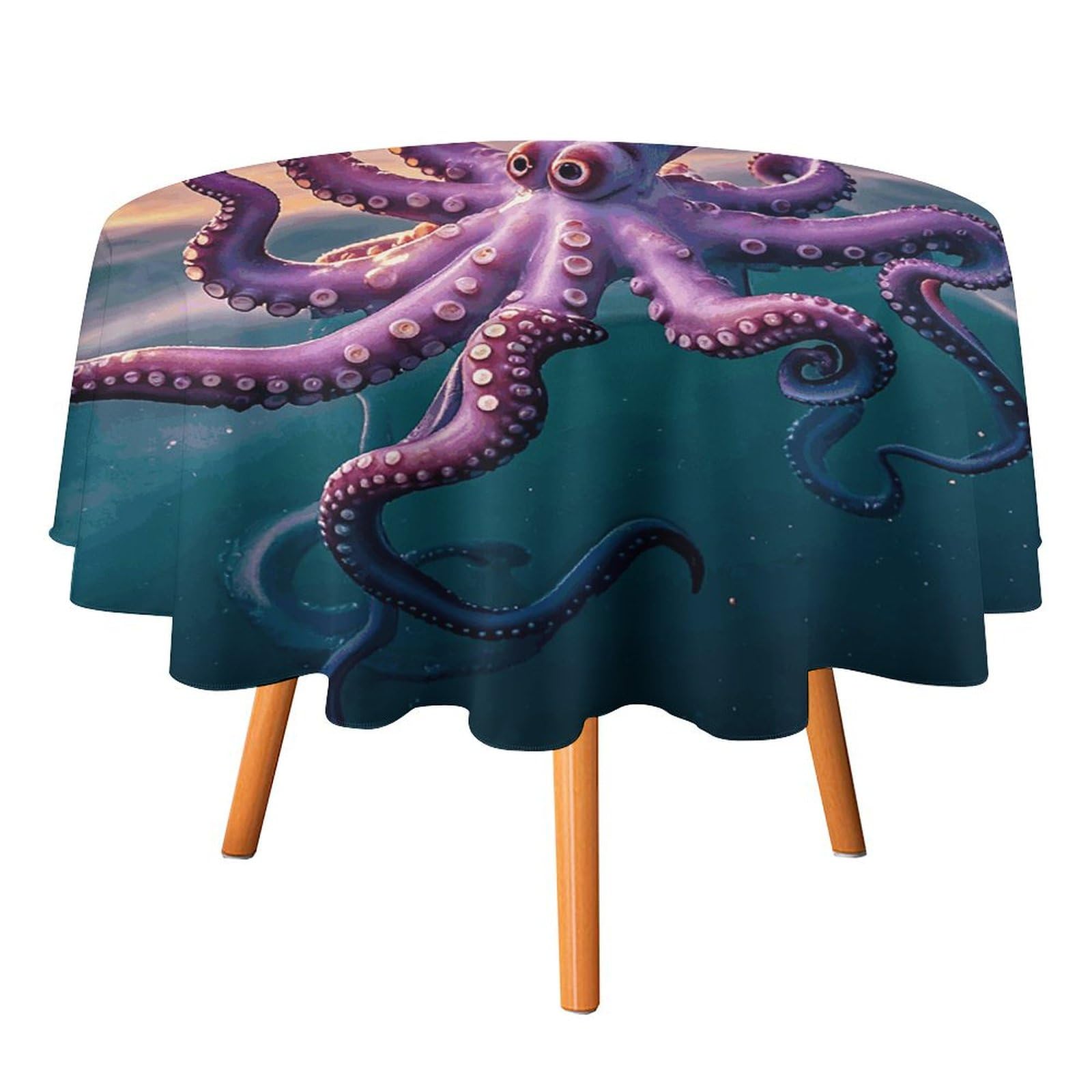 Nappe ronde géante pieuvre de 152 cm facile à nettoyer pour la cuisine et les repas