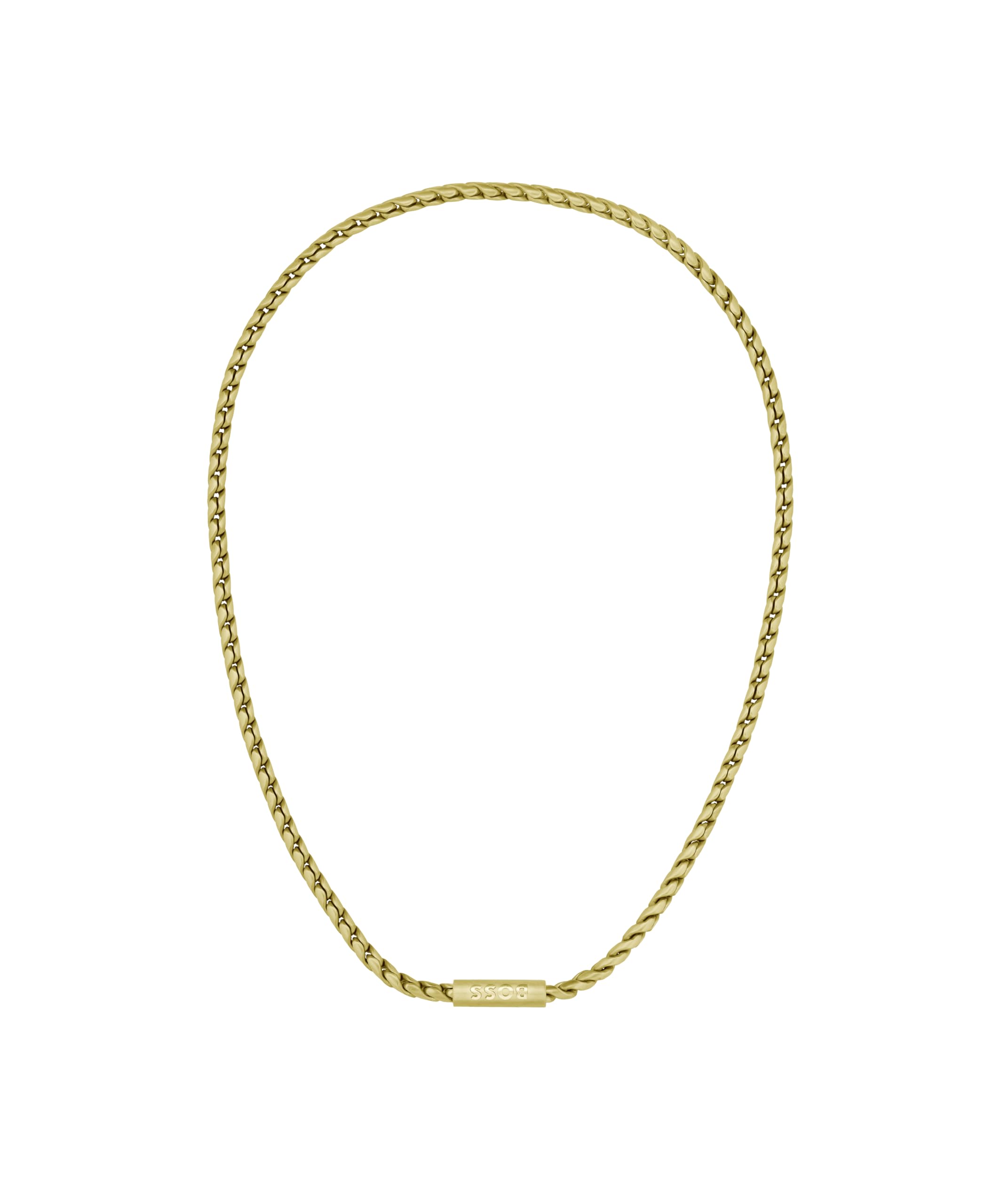 BOSS Jewelry Collar de Cadena para Hombre Colección DORAN en Acero Inoxidable con una Placa Grabada