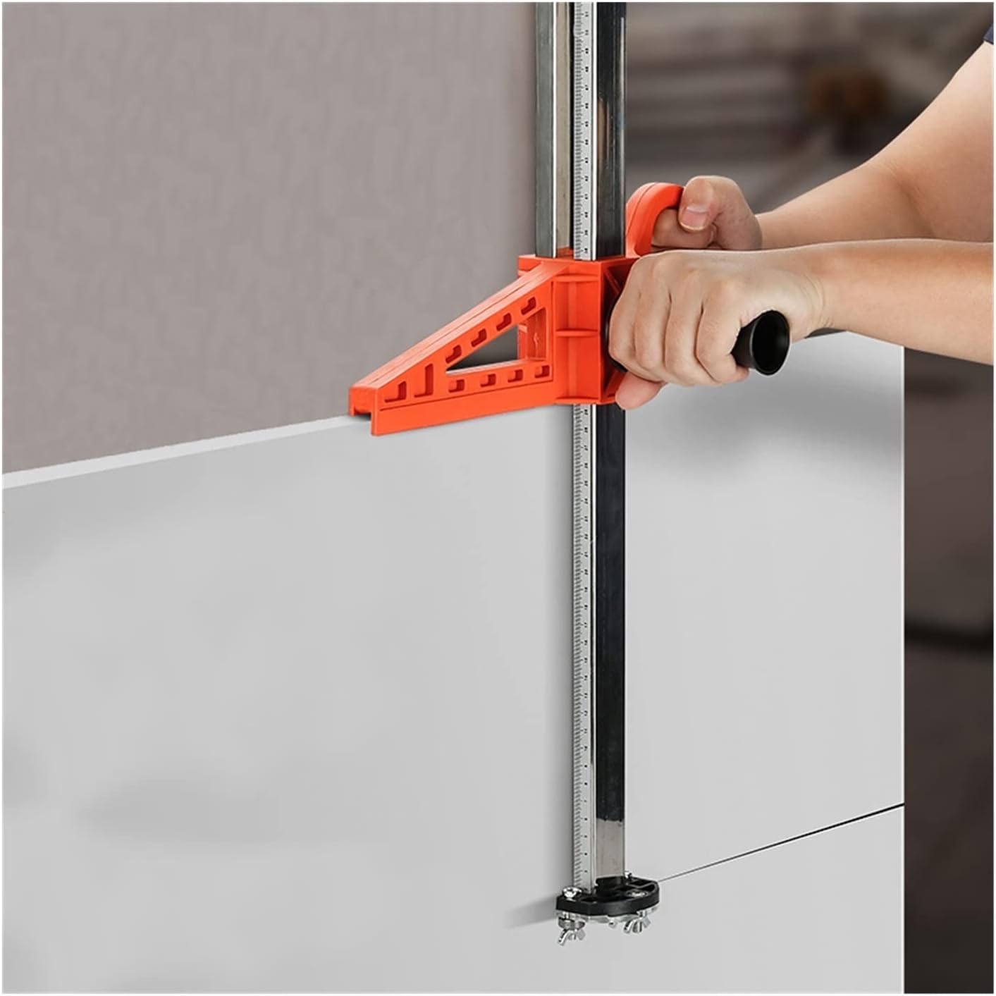 Gypsum Board Cutting Tool- Roller Type Push-Type Drywall Cutting Stainless Steel Woodworking Cutting Board Tool Gypsum Board Cutting Artifact (Color : New Foldable)