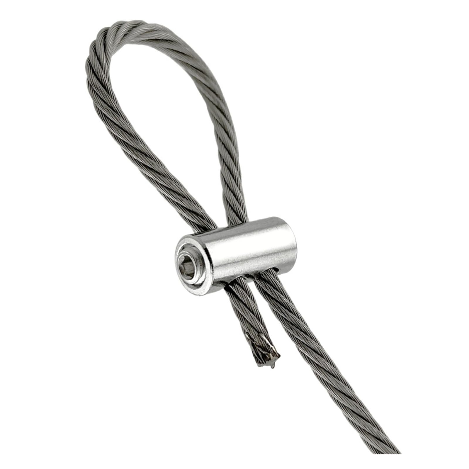 10 sztuk 2/3 mm Zaciski do liny stalowej Mocowanie kabla ze stali nierdzewnej Regulowana śruba miedziany metalowy klips Złączka do uprzęży (H-100PCS)