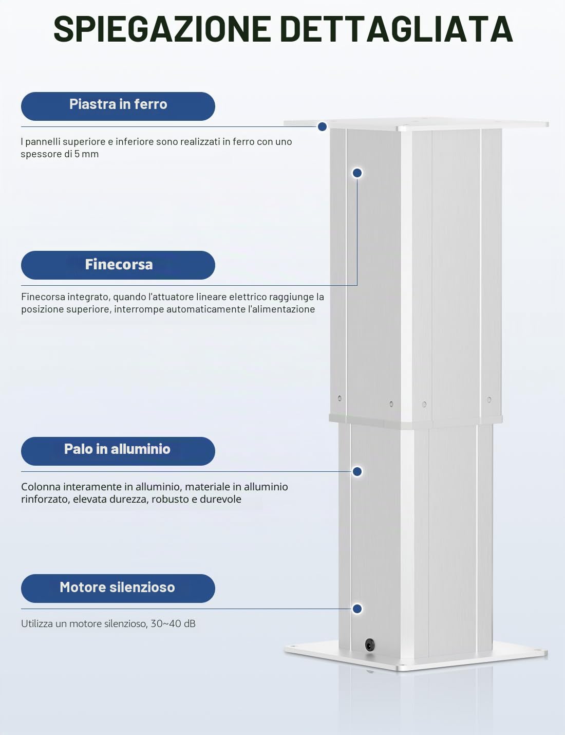 DIHOOL Tavolo Elevatore Elettrico Capacità 270kg Altezza Regolabile 670-1170mm Telaio Telescopico Telecomando WLAN Manuale Corsa 500mm Velocità 5mm s per Officina Camper Ufficio