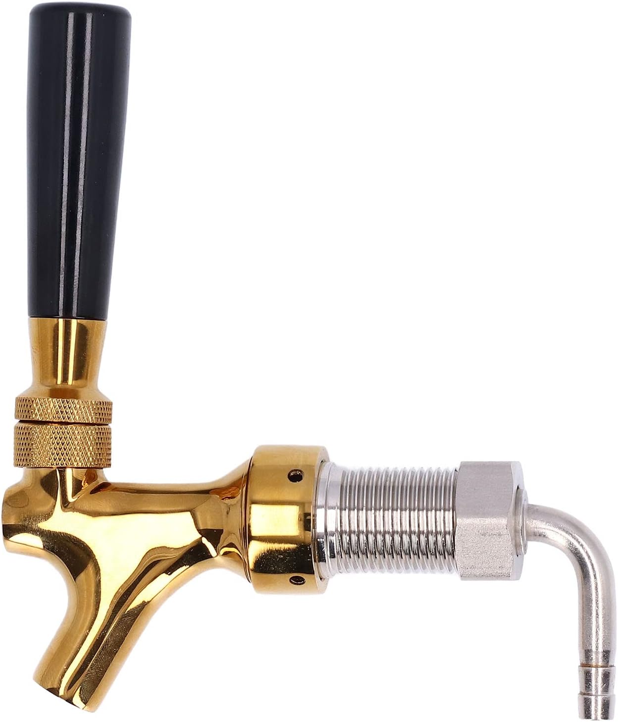 Shank Draft Beer Faucet, Brass Body Stainless Steel No Leak No Rust Faucet for Kegerator, Barbed Fitting Beer Tap for Homebrew Keg