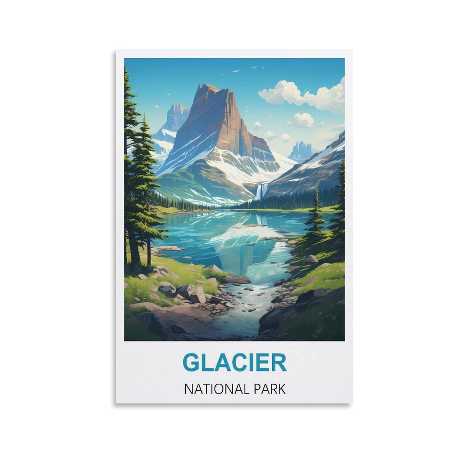 Vintage Metal Tin Wall Sign Glacier National Park Art Plaque Poster Wall Decor for Home Tool Room Bar Club Restaurant Cafe 15x30cm