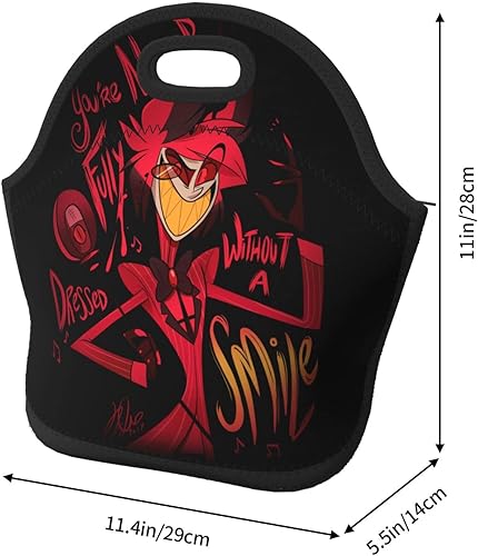 Miniatura 4 de ORPJXIO Bolsa de almuerzo Hazbin Anime Hotel reutilizable lonchera portátil de neopreno aislada bolsa de almuerzo para picnic al aire libre oficina