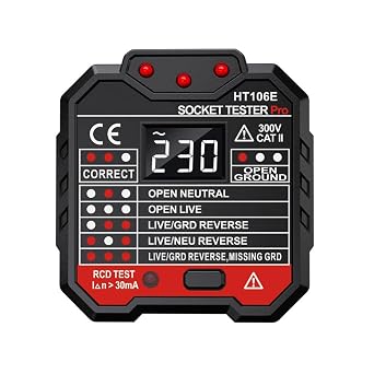 Electric Outlet Tester Power Voltage Detector Line Phase Multifunctional Display Testers Equipment Tool Accessories