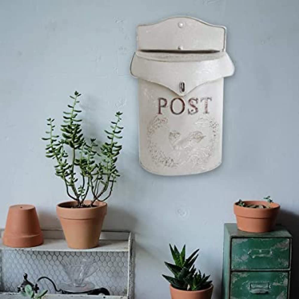 YXSH Hierro Forjado Buzón Retro Boca De Águila Diseño De Doble Apertura Oficina En Casa Buzón Proceso De Alivio Decoración De La Pared Cesta De Flores Montada En La Pared