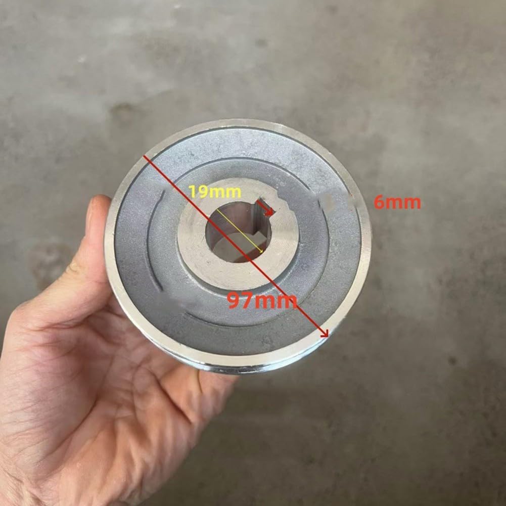 Aluminium-Motorriemenscheibe Für Kompressoren – 97 Mm Ø, 1 Rille, Für 19 Oder 24 Mm Welle, Keilnut 6/8 Mm