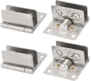 Aexit 5mm-6mm Thickness Fall Protection Glass Door Metal Wall Mounted Clamp Clip Safety Clips Hinge 4pcs