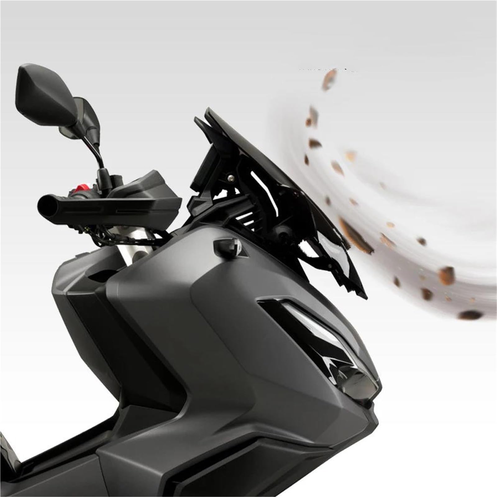 ZYSM Deflettori Antivento Per Parabrezza E Spoiler Per Moto Per ADV350 ADV 350 ADV-350 2022-2025 Parabrezza Visiera Schermo(Nero)