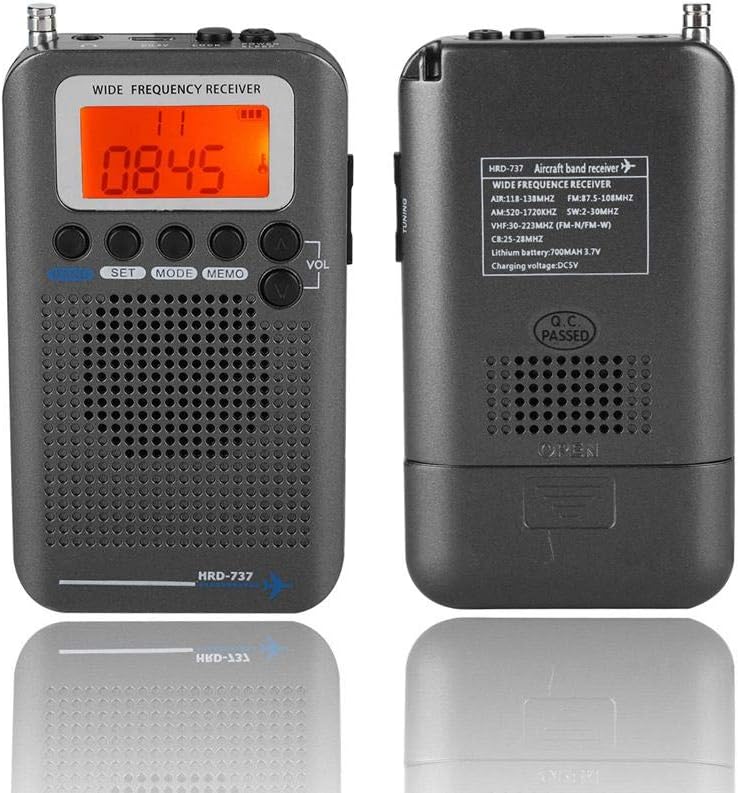 Portable Aviation Radio, VHF Air Aircraft Band Radio Receiver Full Band
