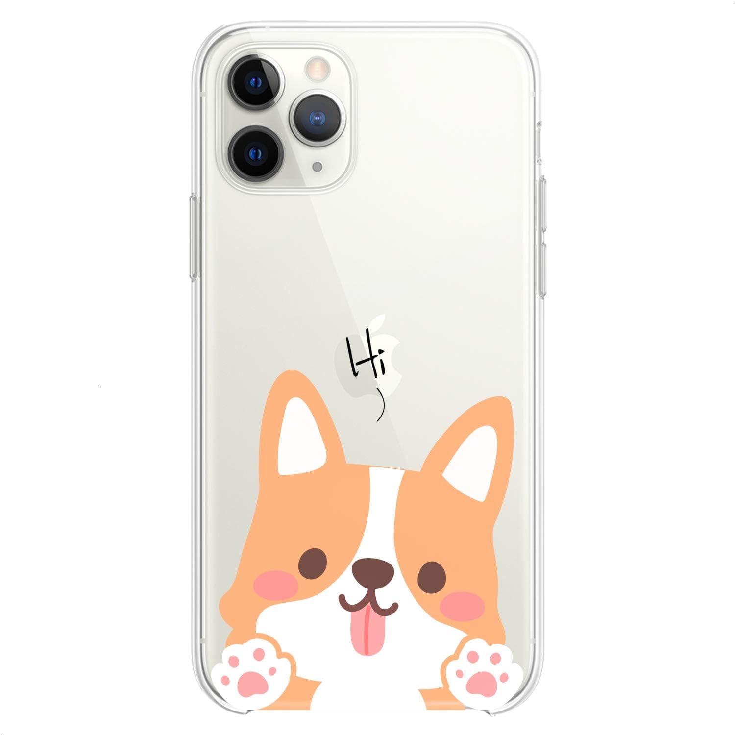 TPU Case Compatible with iPhone 16e 15 14 13 12 11 Pro Max Plus Mini Xs Xr X 8 7 6 5 SE Corgi Puppies Silver Child Adorable Gentle Clear Modern Print Design Flexible Silicone Slim Cute Funny image 3
