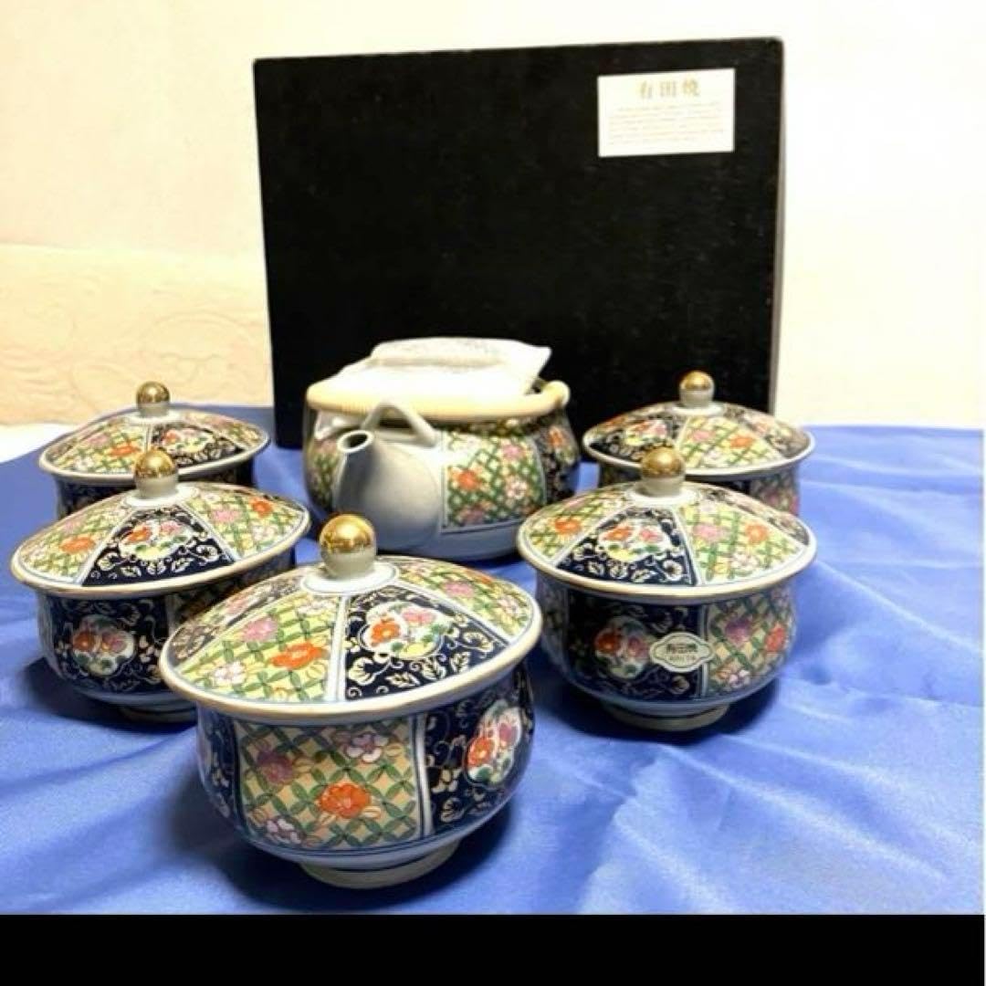 有田焼 瑞窯 金彩 急須1客 蓋付き湯呑み5客 - GIUSTOLANDSCAPING.COM