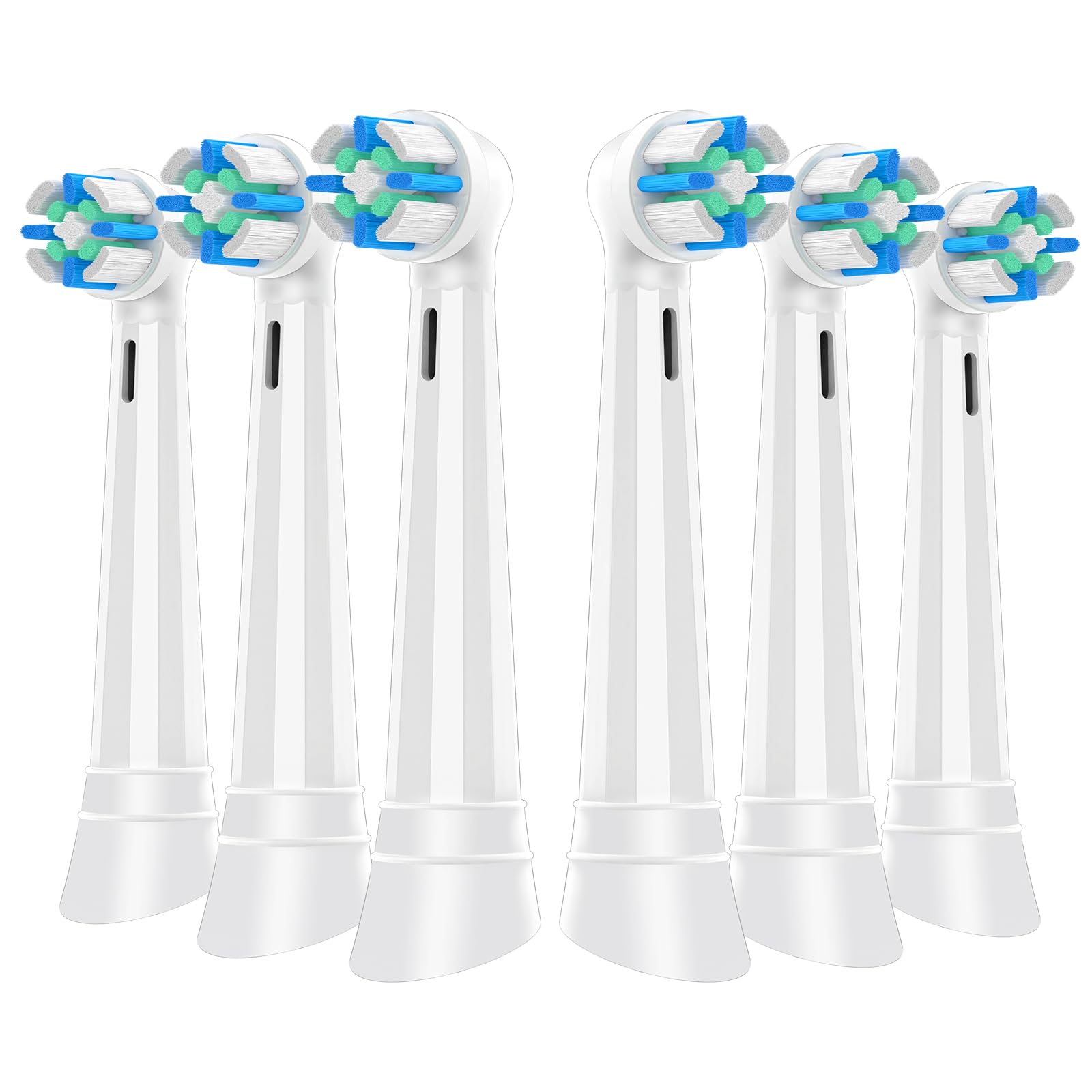6 Pack Replacement Heads with Medium Soft Bristles Compatible with Oral b IO 2 3 4 5 6