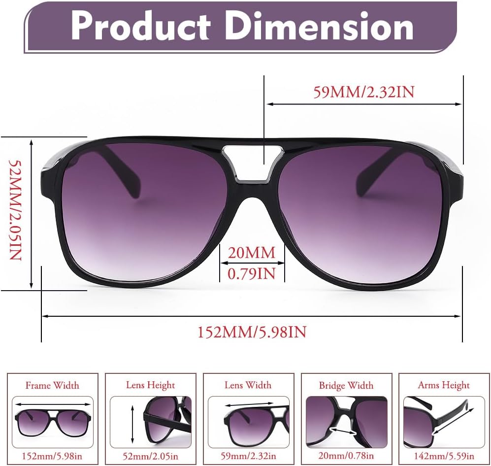 Woeoe Retro Aviator Sunglasses for Women Men Classic Vintage 70s Sun Glasses Aviators - Image 3