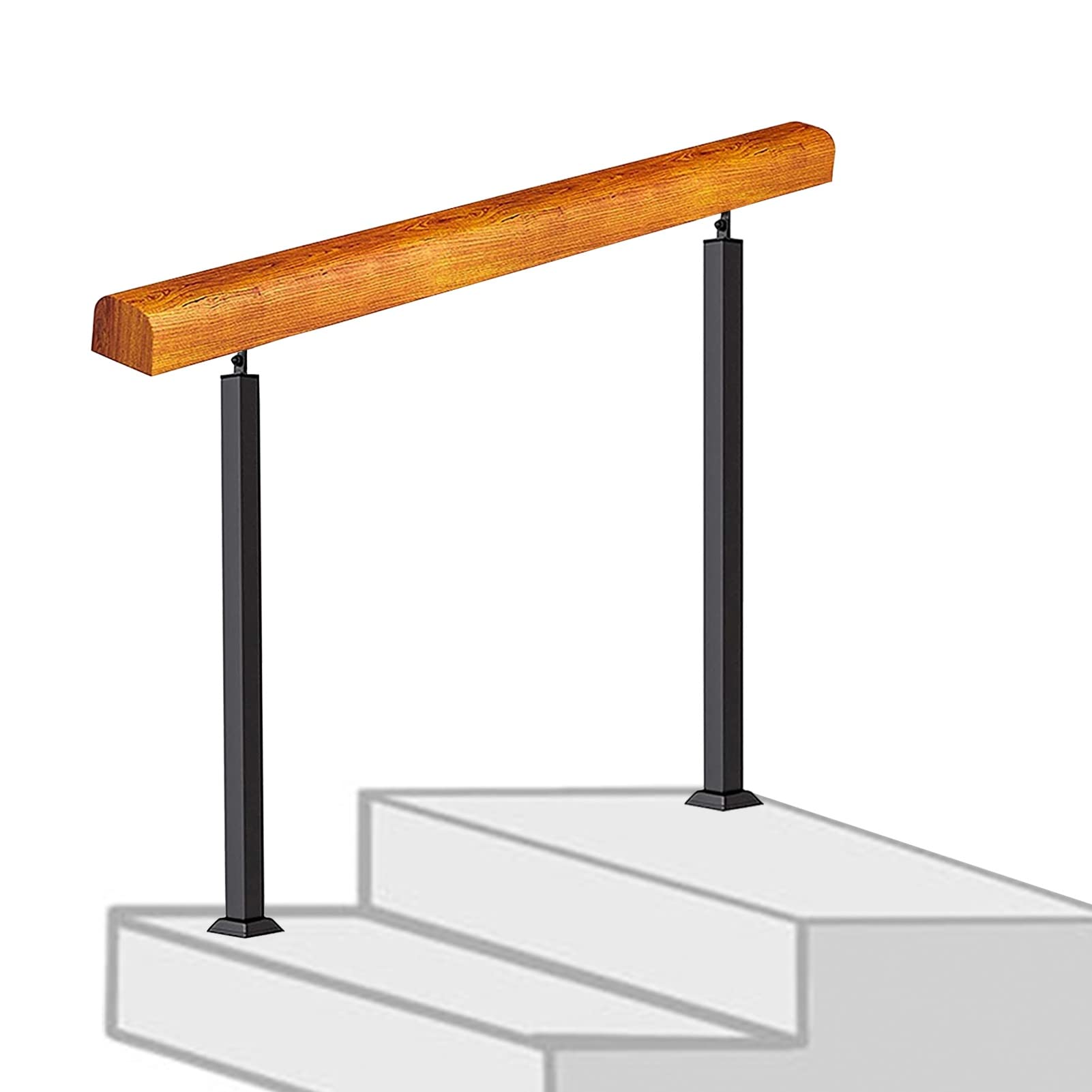 Main courante d'escalier extérieur en fer forgé noir de haute qualité personnalisable