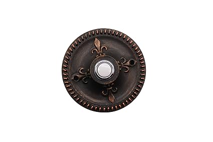 Rubbed Bronze Traditional Round Doorbell, Wired Doorbell Button, Decorative Doorbells for home